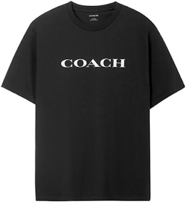 コーチ SS23 ブラック ロゴプリント クルーネック Tシャツ C9693-BLK Buy コーチ SS23 ブラック ロゴプリント クルーネック Tシャツ C9693-BLK