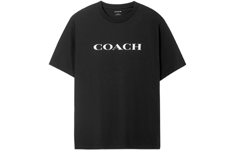 Order コーチ SS23 ブラック ロゴプリント クルーネック Tシャツ C9693-BLK