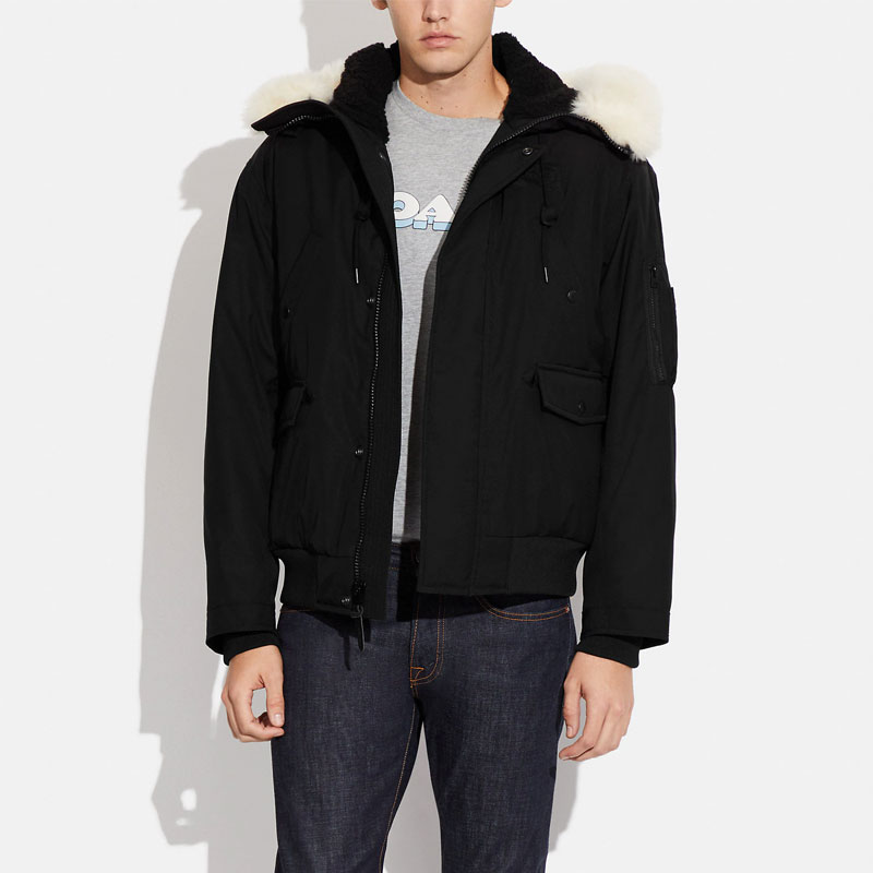 COACH SS23  Black Parka with Removable Fur Collar CE337-BLK 圖 3