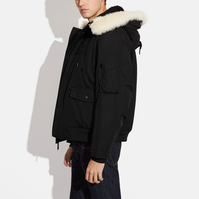 COACH SS23  Black Parka with Removable Fur Collar CE337-BLK 圖 5