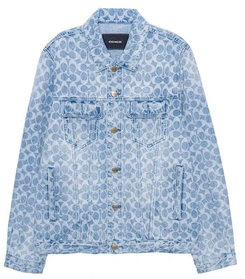 코치 SS23 블루 데님 재킷 올오버 로고 프린트. C0918-VF1 Buy 코치 SS23 블루 데님 재킷 올오버 로고 프린트. C0918-VF1