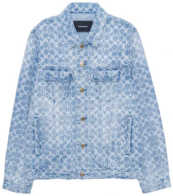 코치 SS23 블루 데님 재킷 올오버 로고 프린트. C0918-VF1 Order 코치 SS23 블루 데님 재킷 올오버 로고 프린트. C0918-VF1