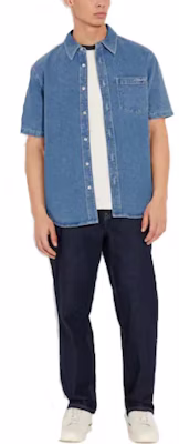 COACH SS23 Blue Solid Casual Short-Sleeve Button-Up Shirt. CI518-P9J Lookbook COACH SS23 Blue Solid Casual Short-Sleeve Button-Up Shirt. CI518-P9J