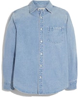 COACH SS23 Blue Solid Single-Breasted Long-Sleeve Shirt. CF792-P9J COACH SS23 Blue Solid Single-Breasted Long-Sleeve Shirt. CF792-P9J