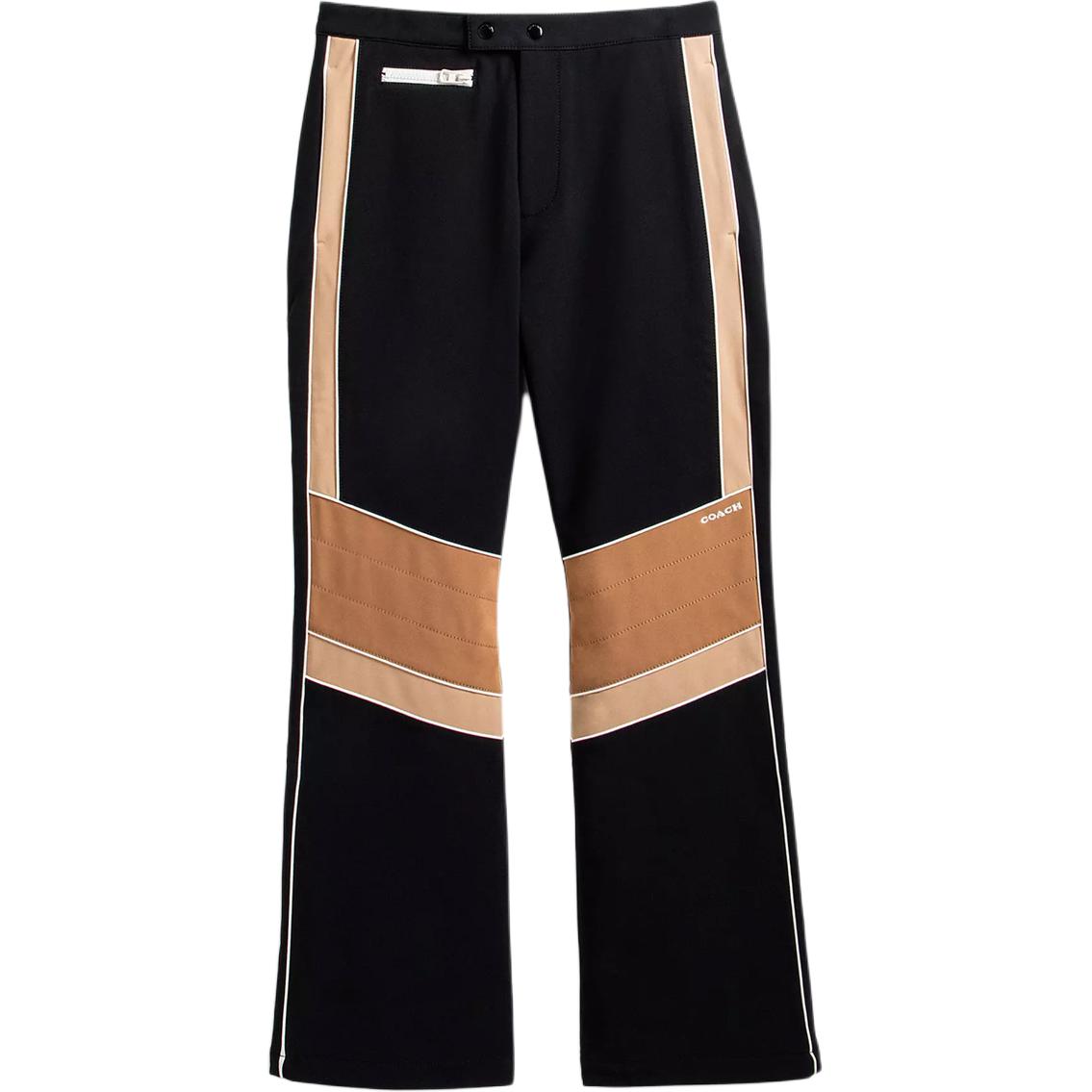 COACH SS23  Colorblock Mid-Rise Casual Ski Pants Black. C7637-BLC