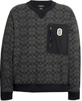 COACH SS23 Grey Pullover Sweatshirt with All-Over Print Design. 89748-OY2 COACH SS23 Grey Pullover Sweatshirt with All-Over Print Design. 89748-OY2