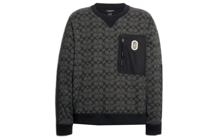 Order 코치 SS23 그레이 풀오버 스웨트셔츠 올오버 프린트 디자인. 89748-OY2