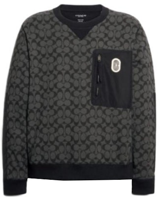 코치 SS23 그레이 풀오버 스웨트셔츠 올오버 프린트 디자인. 89748-OY2 Order 코치 SS23 그레이 풀오버 스웨트셔츠 올오버 프린트 디자인. 89748-OY2