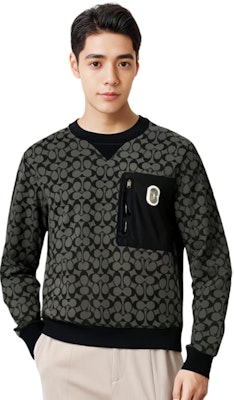 코치 SS23 그레이 풀오버 스웨트셔츠 올오버 프린트 디자인. 89748-OY2 Shop 코치 SS23 그레이 풀오버 스웨트셔츠 올오버 프린트 디자인. 89748-OY2