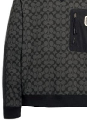 코치 SS23 그레이 풀오버 스웨트셔츠 올오버 프린트 디자인. 89748-OY2 Details for 코치 SS23 그레이 풀오버 스웨트셔츠 올오버 프린트 디자인. 89748-OY2