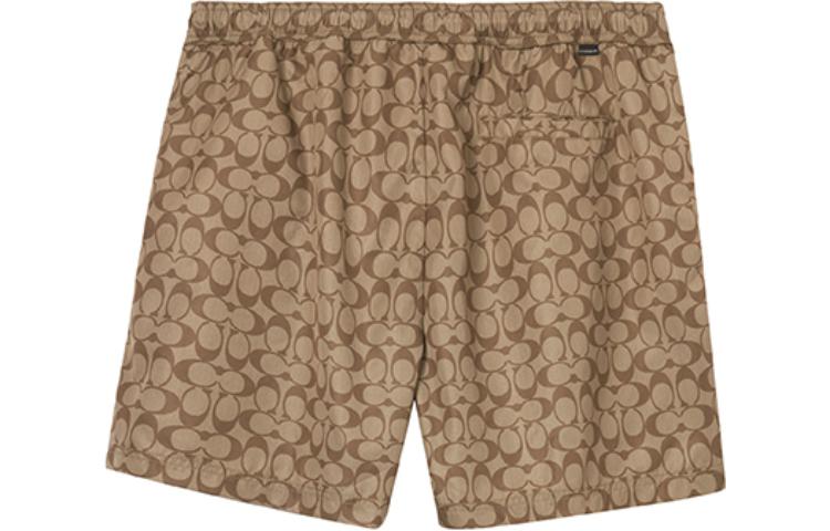 Lookbook コーチ SS23 カーキ ロゴプリント ドローストリング スイムショーツ. CG112-OFZ