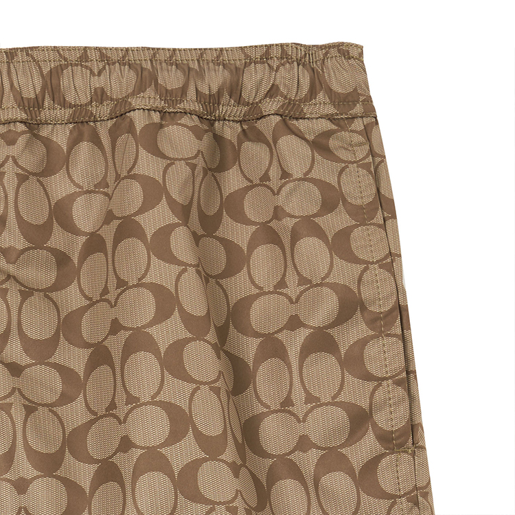 Sizing コーチ SS23 カーキ ロゴプリント ドローストリング スイムショーツ. CG112-OFZ