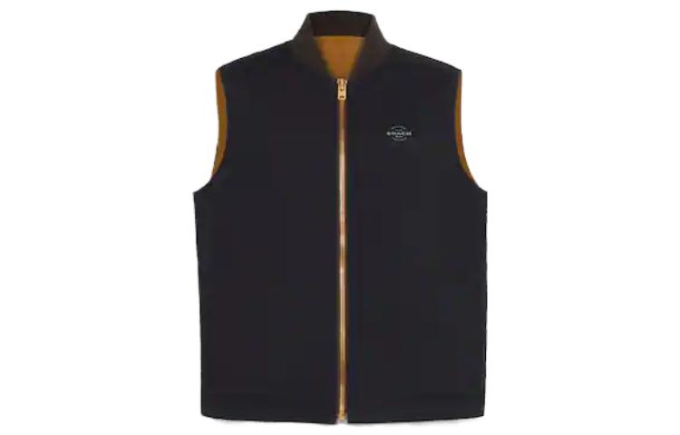 Lookbook COACH SS23 Khaki Zip V-Neck Baju Tanpa Lengan Baseball Collar. CF801-VC7