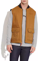 Shop COACH SS23 Khaki V-Neck Zip Baseball Collar Sleeveless Vest. CF801-VC7
