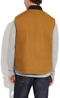 Purchase COACH SS23 Khaki V-Neck Zip Baseball Collar Sleeveless Vest. CF801-VC7