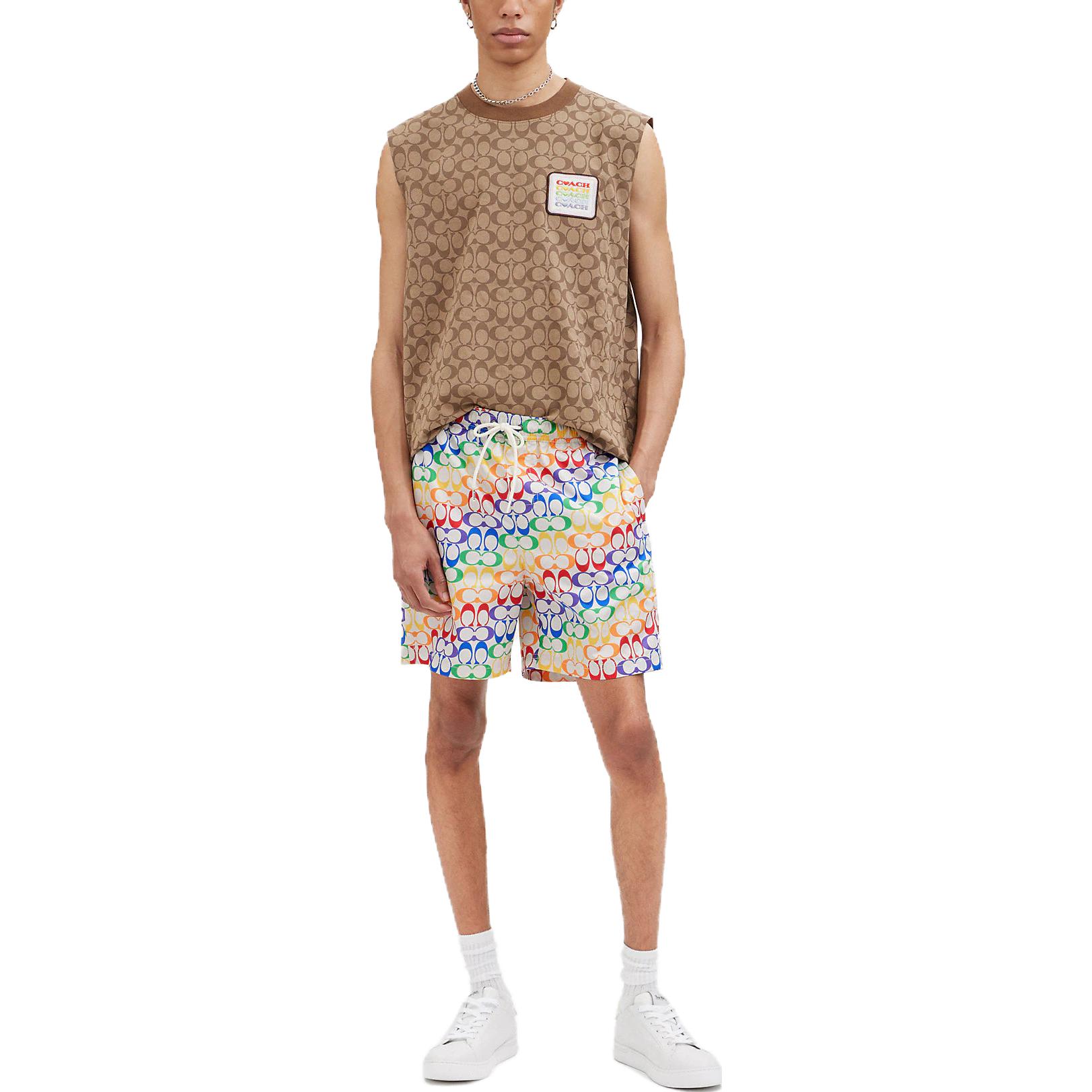 Lookbook 蔻驰 SS23 罗纹印花腰带中腰休闲短裤 多色 CI516