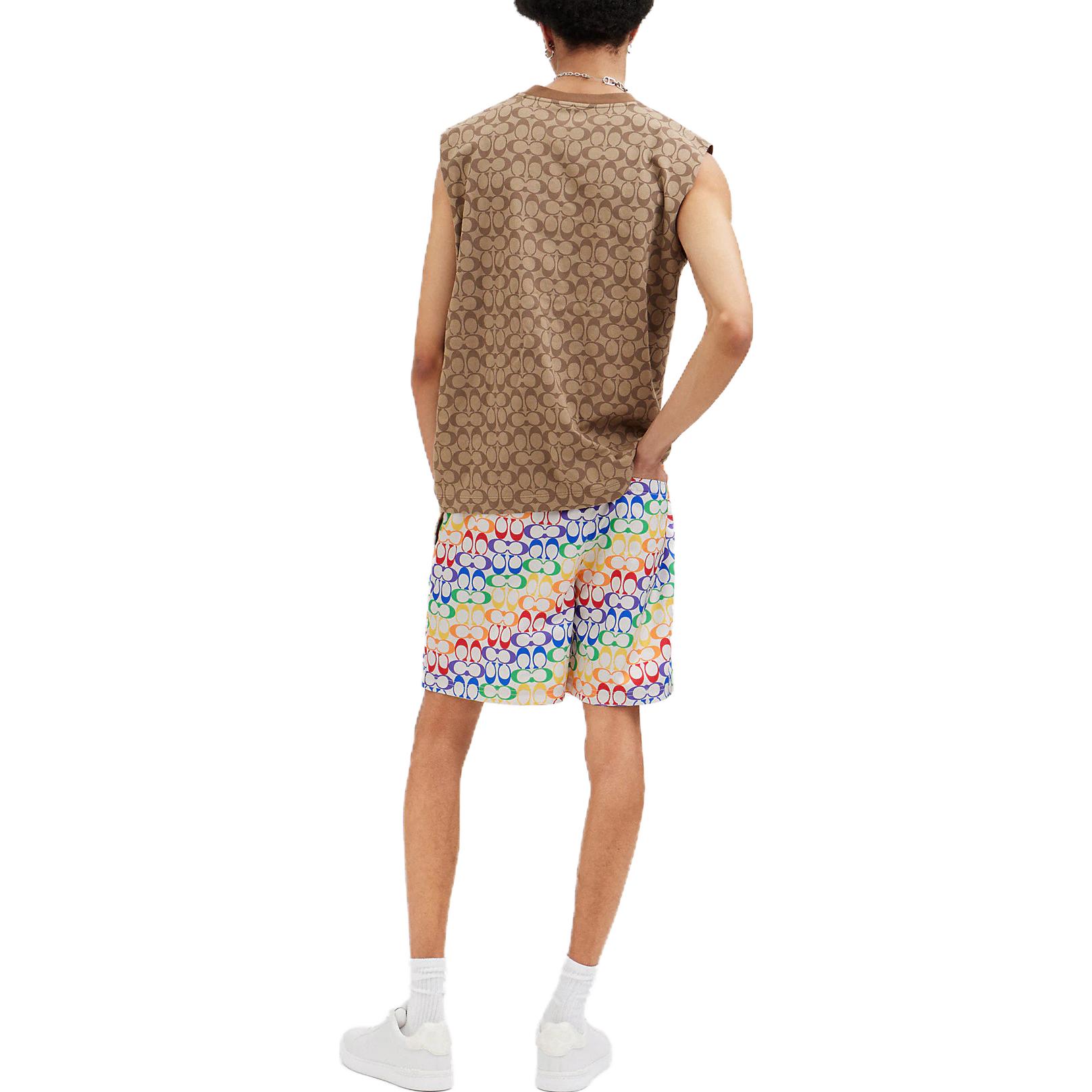 Shop 蔻驰 SS23 罗纹印花腰带中腰休闲短裤 多色 CI516