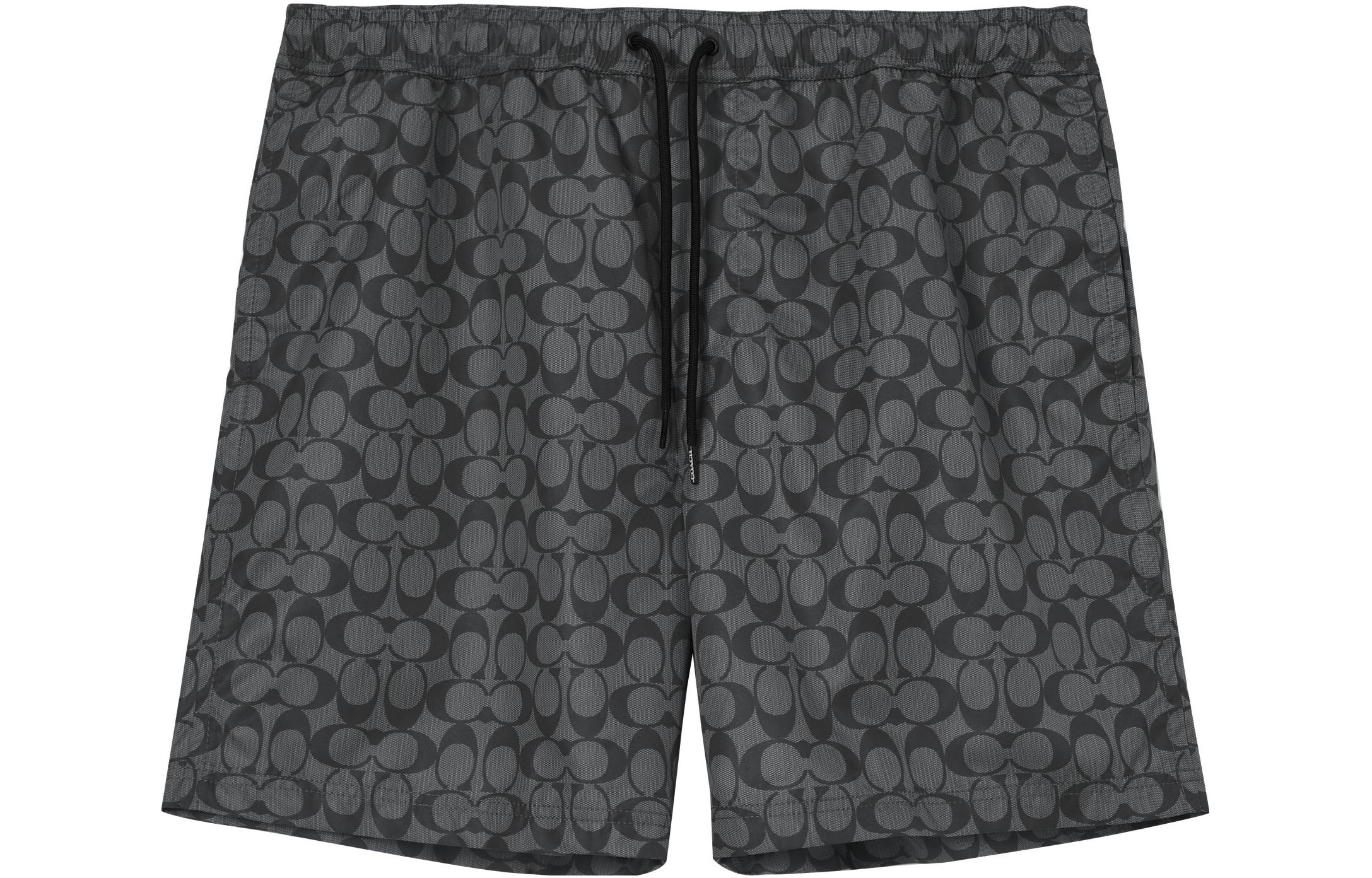 COACH SS23  Logo Print Drawstring Swim Shorts - Gray. CG112-R8E