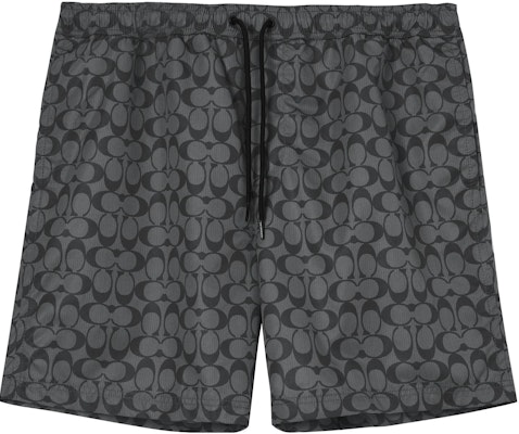 コーチ SS23 ロゴプリント ドローストリング スイムショーツ - グレー. CG112-R8E Order コーチ SS23 ロゴプリント ドローストリング スイムショーツ - グレー. CG112-R8E