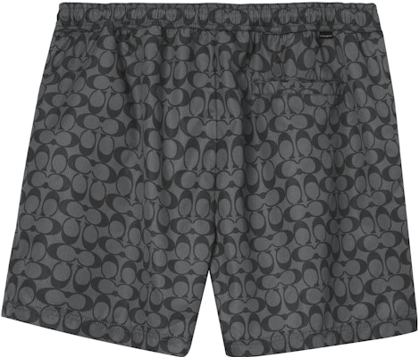 コーチ SS23 ロゴプリント ドローストリング スイムショーツ - グレー. CG112-R8E Lookbook コーチ SS23 ロゴプリント ドローストリング スイムショーツ - グレー. CG112-R8E