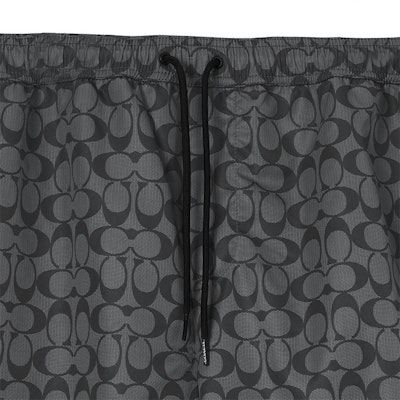 コーチ SS23 ロゴプリント ドローストリング スイムショーツ - グレー. CG112-R8E Shop コーチ SS23 ロゴプリント ドローストリング スイムショーツ - グレー. CG112-R8E