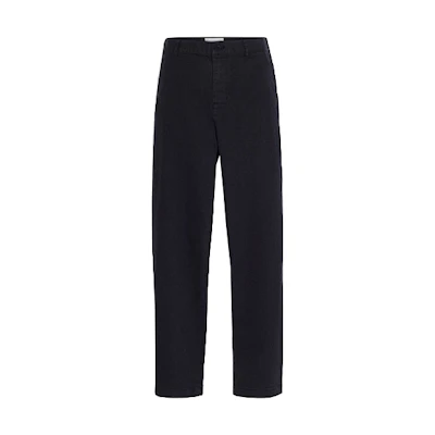 COACH SS23 Navy Blue Straight-Leg Casual Pants with Button Fly. C9509-NAV