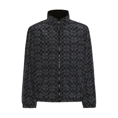 COACH SS23 Reversible Colorblock Logo Bomber Jacket - Black. C3034-NYJ