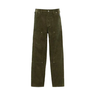 COACH SS23 Solid Color Mid-Rise Casual Pants Green. CG692-OLV