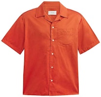 COACH SS23 Solid Color Short Sleeve Button-Up Shirt Orange CH782-B4D COACH SS23 Solid Color Short Sleeve Button-Up Shirt Orange CH782-B4D