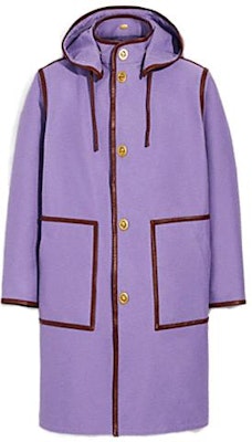 COACH SS23 Striped Hooded Button-Up Long Sleeve Coat Purple C9648-U8U Order COACH SS23 Striped Hooded Button-Up Long Sleeve Coat Purple C9648-U8U