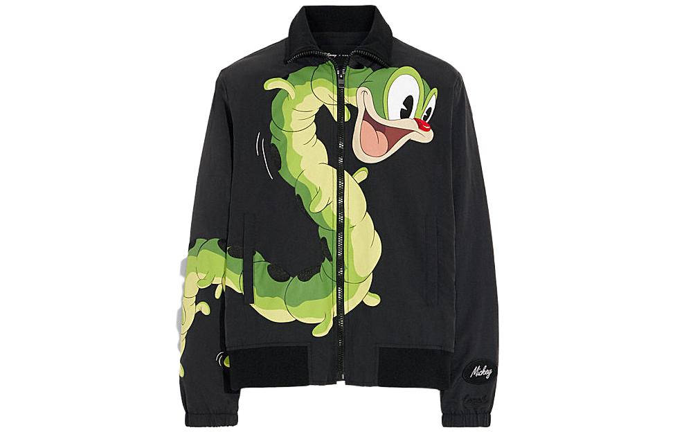 COACH SS23 Black Animal Print Zip Jacket CH376-BLC