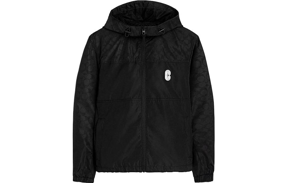 COACH SS23 Black Hoodie Jacket with Logo Print C0920-S8L