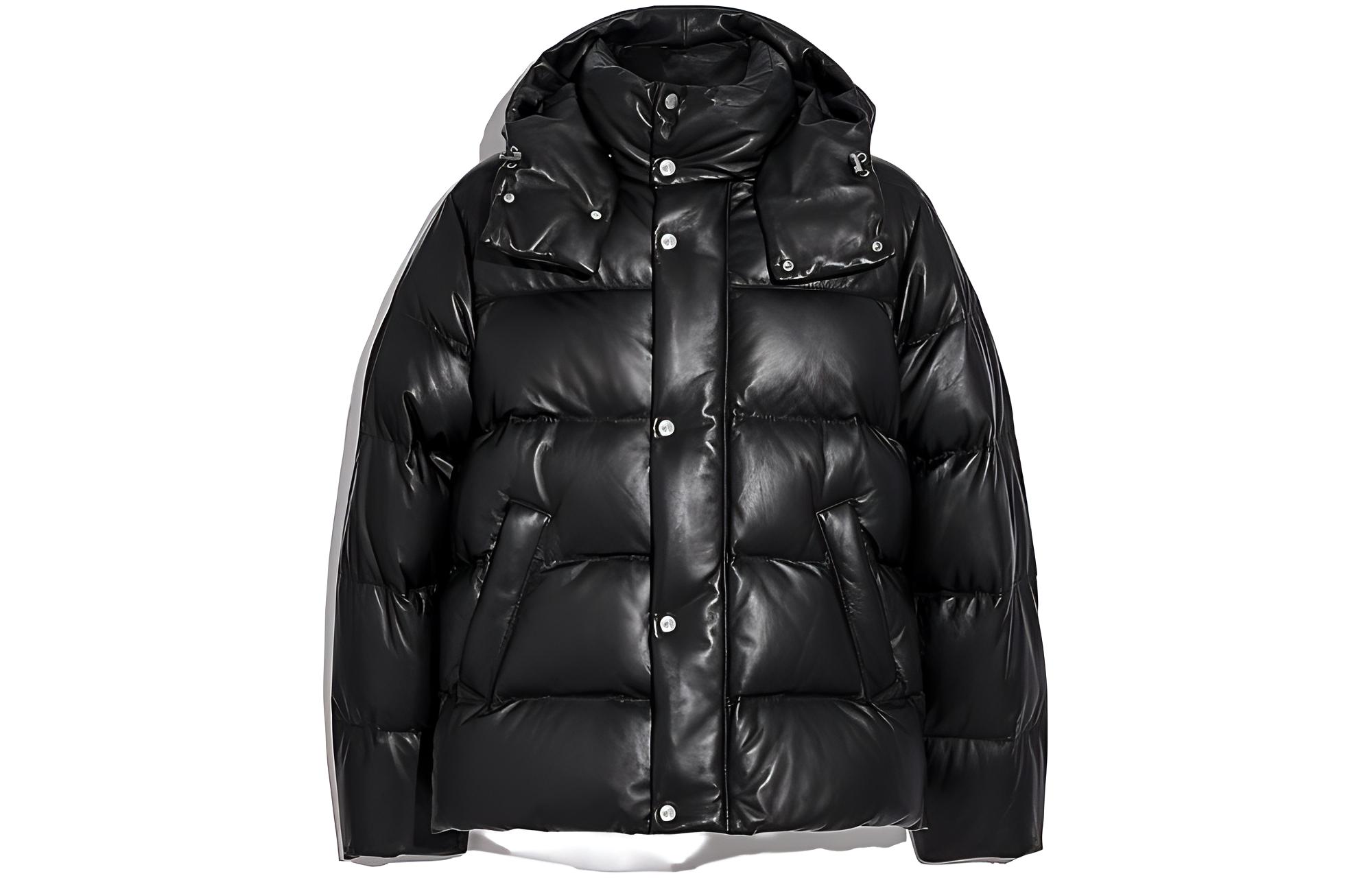 COACH SS23 Black Leather Down Jacket 6693-BLK