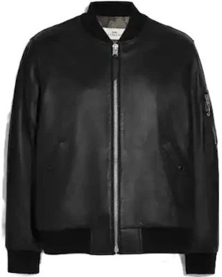 コーチ SS23 ブラック 無地 ベースボールカラー ジャケット F75705-BLK Buy コーチ SS23 ブラック 無地 ベースボールカラー ジャケット F75705-BLK