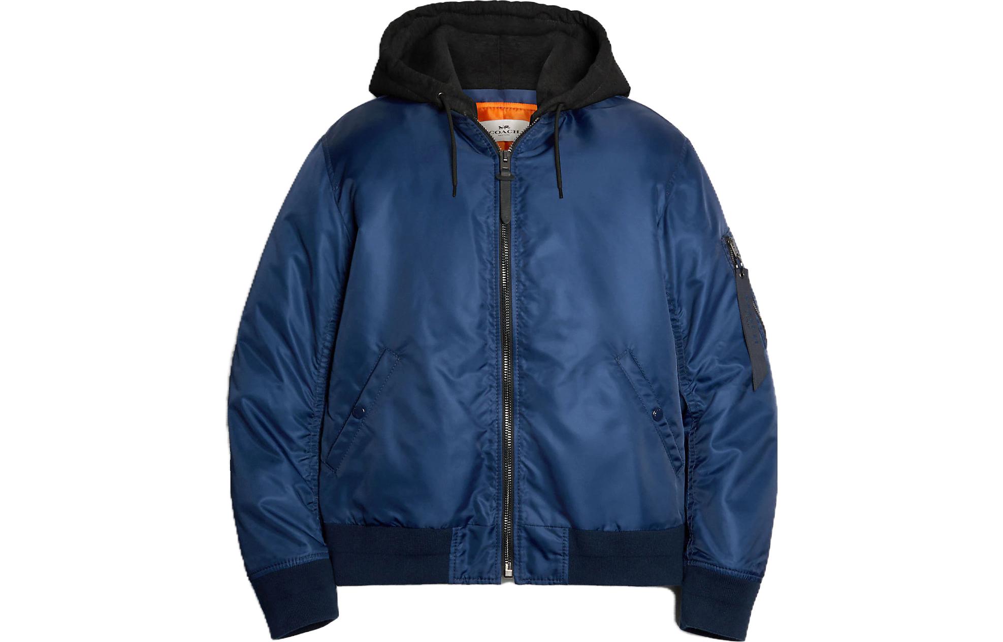 COACH SS23 Colorblock Detachable Hood Jacket Blue - Casual Outerwear 89726-NAV