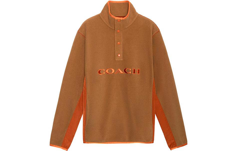 COACH SS23 Colorblock Embroidered Logo Sweatshirt Brown C6375-A82