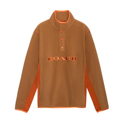 COACH SS23 Colorblock Embroidered Logo Sweatshirt Brown C6375-A82
