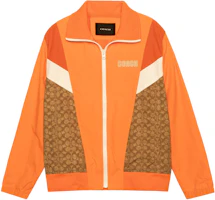 COACH SS23 Colorblock Zip-Up Collared Casual Jacket Orange () CB814-VEE COACH SS23 Colorblock Zip-Up Collared Casual Jacket Orange () CB814-VEE