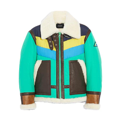 COACH SS23 Contrasting Collar Green Jacket C7628-GRU