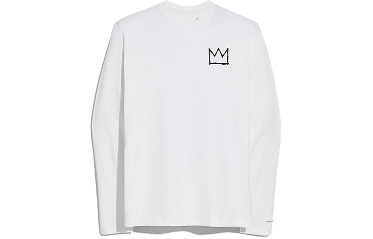 COACH SS23 Crown Print Long Sleeve Sweatshirt White 6683-WHT