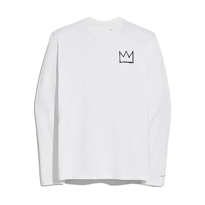 COACH SS23 Crown Print Long Sleeve Sweatshirt White 6683-WHT