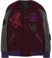 COACH SS23 Forever Letter Pattern Patchwork Burgundy Jacket Mens CE268-BUR COACH SS23 Forever Letter Pattern Patchwork Burgundy Jacket Mens CE268-BUR