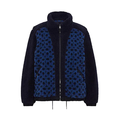 COACH SS23 Forever Logo Colorblock Navy Blue Stand-Collar Jacket Mens C8710-NAV