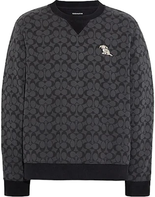 COACH SS23 Geometric Print Charcoal Grey Pullover Crewneck Sweatshirt Mens CB892-R8E Buy COACH SS23 Geometric Print Charcoal Grey Pullover Crewneck Sweatshirt Mens CB892-R8E