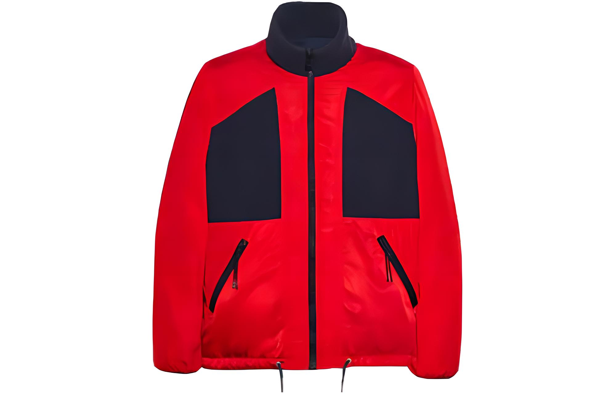 COACH SS23 High-Neck Zip-Up Fleece Jacket Red F78476-PC6