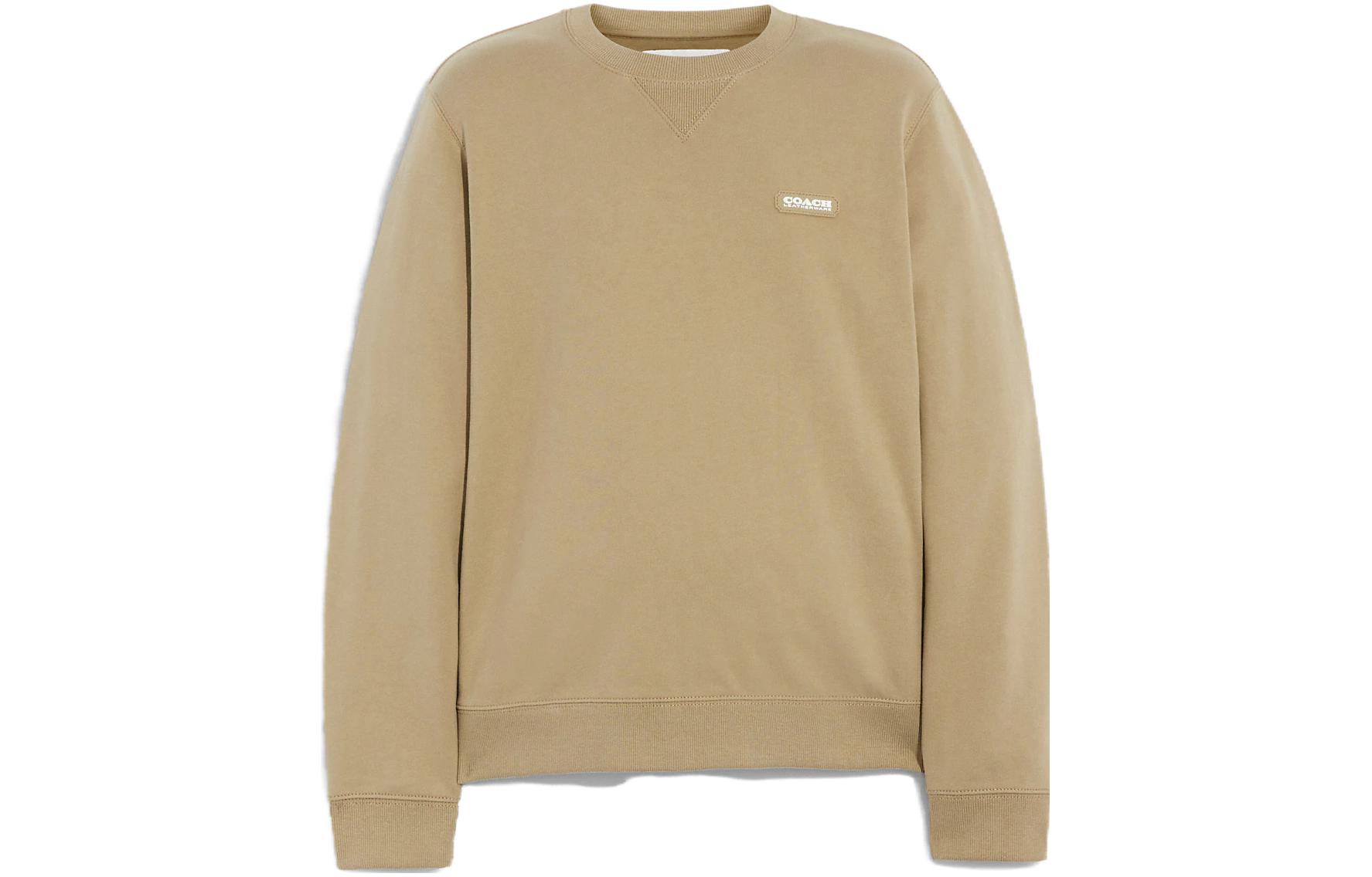 Coach SS23 Letter Print Crewneck Long Sleeve Pullover Sweatshirt Khaki CB494-OLV