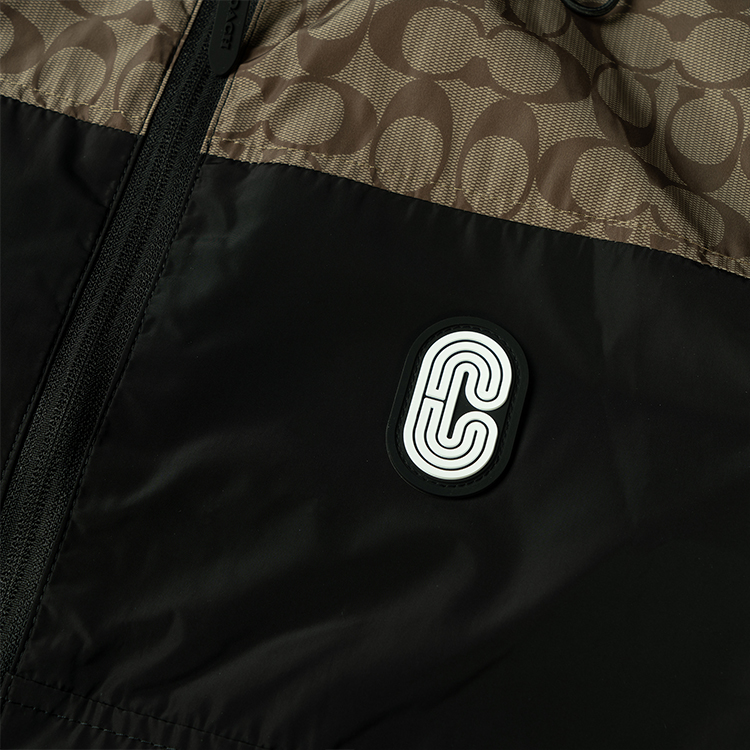 COACH SS23 Logo Patchwork Khaki Hoodie Jacket for Men. CI360-E7V 圖 4