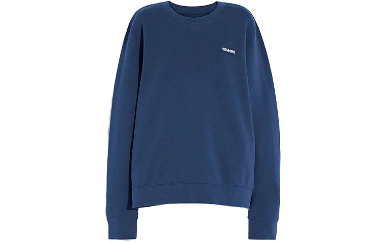 COACH SS23 Logo Print Pullover Sweatshirt Deep Blue () C5760-DEB