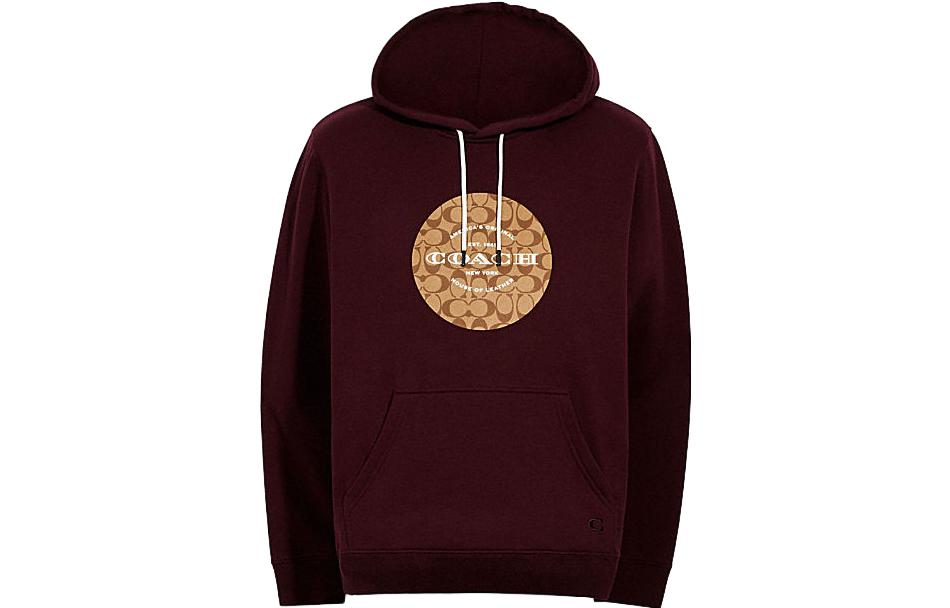 COACH SS23 Red Hoodie with Letter Logo Print 78299-MRN