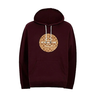 COACH SS23 Red Hoodie with Letter Logo Print 78299-MRN